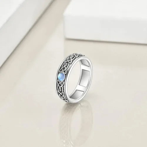Vista 5 de POPLYKE Anillos giratorios giratorios de plata de ley para mujer, para aliviar el estrés, regalo