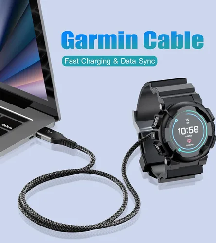 Vista 2 de sweguard Cable de carga Garmin Watch de 4 pies compatible con Garmin Fenix 5 5S 5X 6 6S 6X Plus Pro 7 7S 7X 8, Forerunner 945 45 45S 245 Music