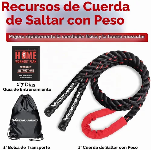Vista 8 de Cuerda de saltar, cuerda de saltar pesada para hombres y mujeres