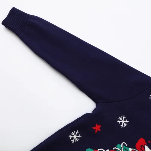 Vista 4 de ZHICHUANG Chándal a la moda para niños y niñas, suéteres de Navidad de punto para año, lindo tul para fiestas, para niños de 7 a 8 años