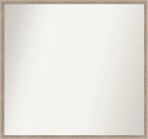 Vista 18 de Amanti Art Espejo de baño blanco para sobre el fregadero, 24 x 27 pulgadas, espejo de tocador rectangular con cuña de madera dura, marco de madera