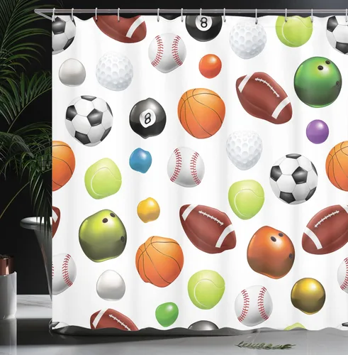 Vista 3 de Ambesonne Decor Collection, juego de cortina con ganchos para regadera Negro Verde