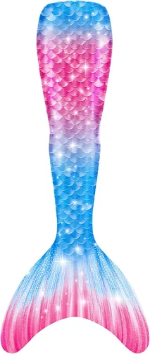 Vista 3 de Traje de baño de cola de sirena con monoaleta para niñas, conjunto de bikini