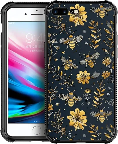 Vista 283 de Funda compatible con iPhone 8 Plus, diseño de oso de bosque otoñal, a prueba de golpes, antiarañazos, carcasa trasera de policarbonato duro