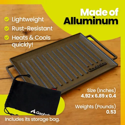 Vista 6 de Gaobabu B6 MultiGrillPlate fabricado en Japón Se adapta a una amplia variedad de equipos Procesamiento de flúor de 3 capas No requiere