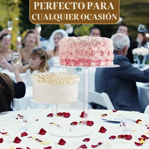 Vista 3 de Boxalls Soporte para pasteles de 2 niveles, elegante torre de acrílico transparente para cupcakes para bodas, cumpleaños, aniversarios, baby