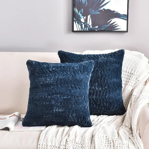 Vista 11 de YUSOKI - Fundas de almohada de pelo sintético de lujo - 18 x 18 pulgadas, juego de 2 - Fundas de almohada decorativas de pelo suave y esponjoso