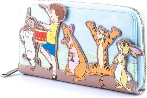 Vista 4 de Loungefly x Disney Winnie the Pooh - Cartera con cremallera para celebración del 95 aniversario, Varios colores, Cartera con cremallera