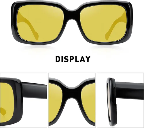 Vista 3 de Retro Vintage Sunglasses Square Rectangle 90s Glasses Trendy for Women Aesthetic Accessories