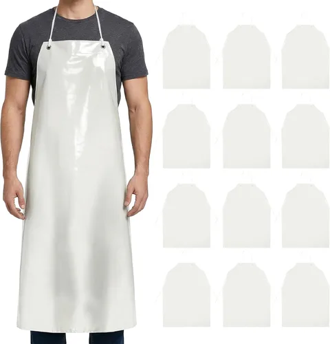 Vista 7 de Xpose Safety Heavy Duty Vinyl Waterproof Aprons, White - For Home, Industrial and Commercial Use - Chemical Resistant