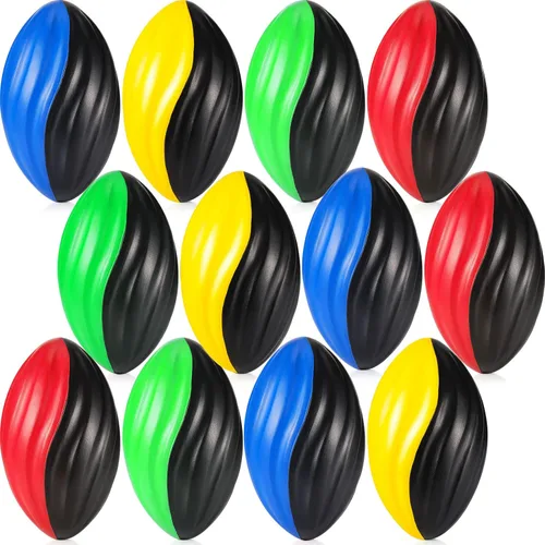 Vista 3 de Jerify 12 mini balones de fútbol de espuma para niños y estudiantes, juguetes de fútbol en espiral pequeños de 7 pulgadas, fácil agarre