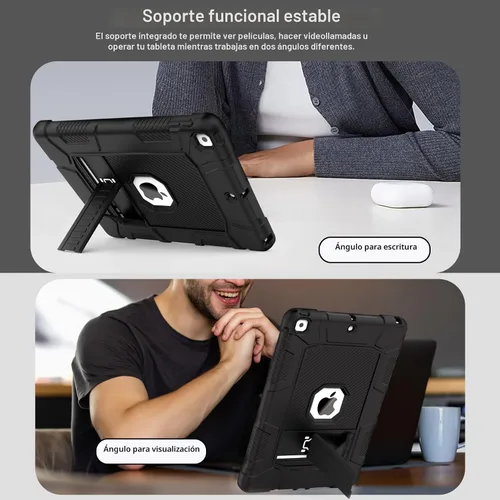Vista 4 de Funda para iPad de 7ª/8ª generación, funda para iPad 10.2, híbrida, resistente, a prueba de golpes, funda de protección contra caídas construida