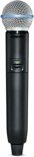 Vista 3 de Shure Transmisor de mano GLXD2+/B58 con cápsula de micrófono vocal BETA 58A - para uso con sistemas de micrófono inalámbrico digital de doble banda