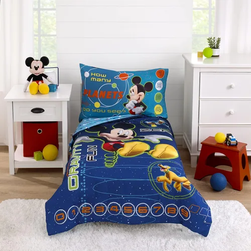 Vista 11 de Disney Cars Piston Cup Circuit - Juego de cama infantil de 4 piezas color azul, rojo y amarillo, Lightning McQueen y Mater, edredón, sábana bajera
