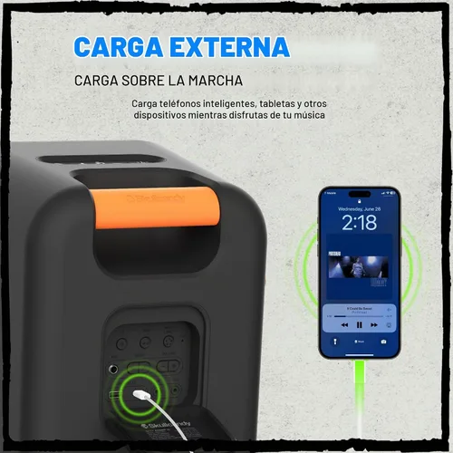 Vista 6 de Skullcandy Stomp XL Altavoz Bluetooth - Altavoz portátil inalámbrico impermeable IPX7, con espectáculo de luz LED y modos estroboscópico, batería