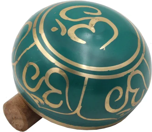 Vista 4 de DharmaObjects® Juego de regalo de caja de cojín de mazo azul tibetano para meditación OM (verde)