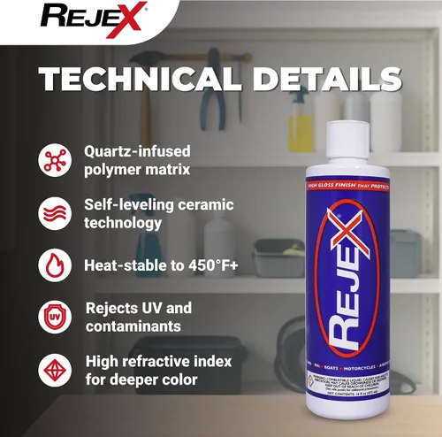 Vista 6 de RejeX Acabado brillante que protege, revestimiento de polímero de larga duración para automóviles, camiones, barcos, caravanas, motocicletas