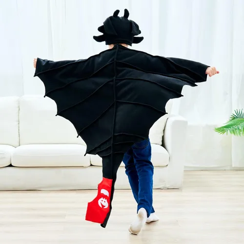 Vista 6 de Capa de dragón para niños disfraz de una pieza para Halloween