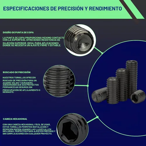 Vista 5 de Juego de tornillos surtido (M3, M4, M5, M6, M8) con llaves Allen – Negro duradero 60 piezas de acero aleación métrica de punta de copa