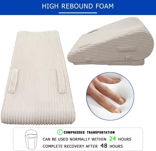 Vista 6 de Almohada de elevación de piernas para después de la cirugía, almohada de cuña de pierna de altura ajustable con espuma de grado médico y funda