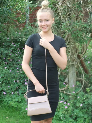 Vista 5 de LONI Bolso de mano para mujer Bolso de hombro y asa superior Bolso de charol para boda y baile de graduación