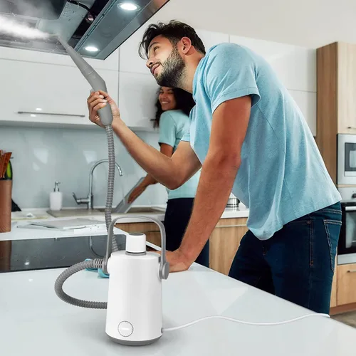 Vista 9 de GOFLAME Limpiador a vapor de mano, limpiador presurizado portátil de 1000 W con 10 accesorios para uso multiusos, potente vaporizador para el hogar