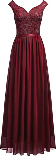Vista 5 de Miusol Vestido largo formal de fiesta de noche con cuello en V profundo para mujer