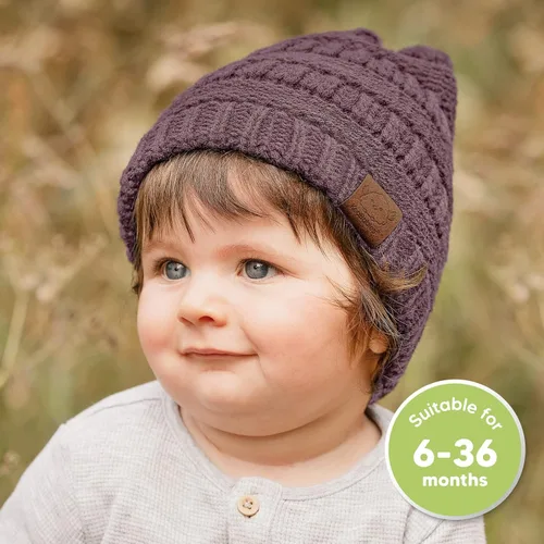 Vista 2 de Paquete de 3 gorros de bebé, sombreros para recién nacido, sombreros para bebé, sombreros para niña, gorro para recién nacido, gorro de invierno