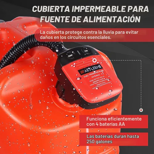 Vista 3 de Bomba de transferencia de combustible automática con sensor de parada automática (2.4 GPM), manguera de ingreso flexible se adapta a la mayoría