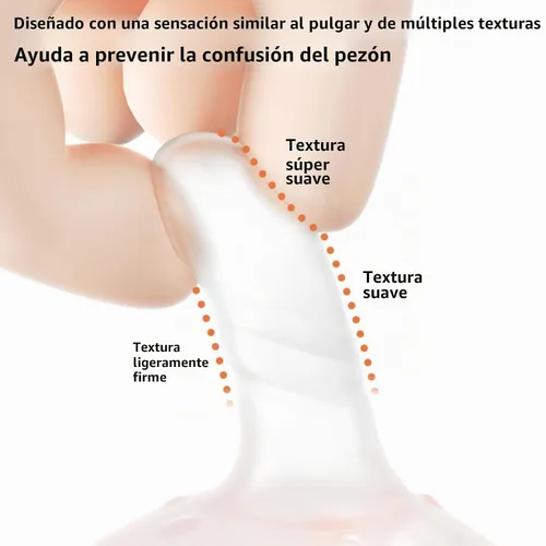 Vista 12 de Chupetes de bebé con forma de pulgar de 0 a 6 meses, paquete de 2 con 4 piezas Paci + clip y estuche * 1