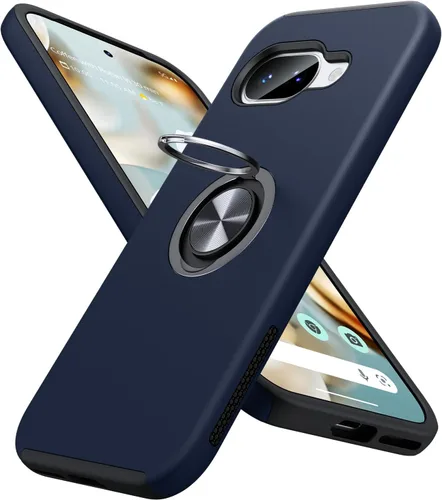 Vista 56 de JAME Funda delgada para Google Pixel 7 Pro, soporte de anillo a prueba de Azul