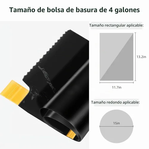 Vista 5 de funest Pequeña bolsa de basura con cordón, fácil de rasgar y empacar, bolsas de basura de 4 galones, 75