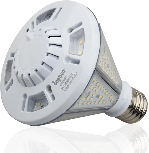 Vista 9 de dephen Bombilla LED de mazorca de maíz de 50 W, cono triangular de 6500 lúmenes, luz superior de poste base E26, reemplazo de halogenuros metálicos