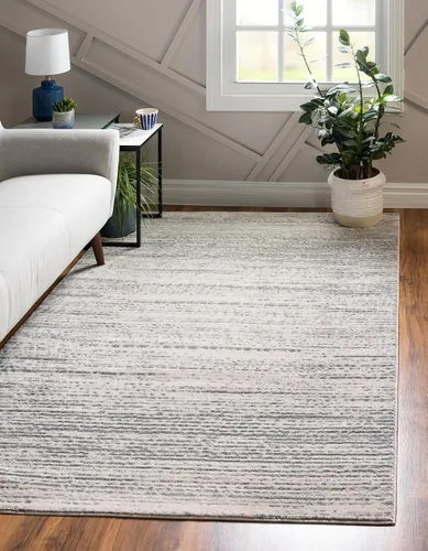 Vista 13 de Unique Loom Oasis Collection - Alfombra de área tranquila (2 x 3 pies, rectangular, gris/marfil)