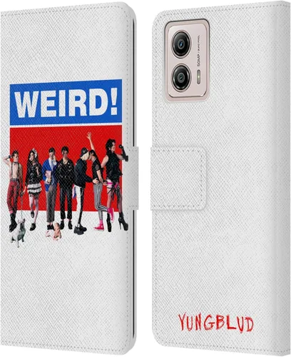 Vista 7 de Head Case Designs Officially Licensed Yungblud Face Graphics Leather Book Wallet Case Cover Compatible with Motorola Moto G53 5G