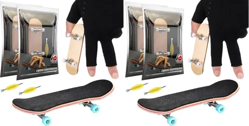 Vista 8 de 2 piezas de patineta de madera para dedos, parque de patinetas mini, patinetas para dedos mini, juguete de patineta profesional con mini