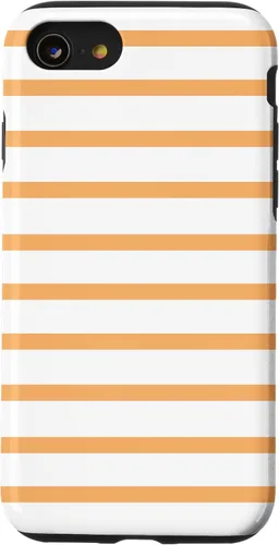 Vista 8 de iPhone 12 mini minimalista patrón de rayas en naranja claro moderno caso