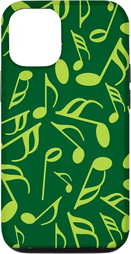 Vista 25 de Funda para iPhone 11 Pro Max con notas musicales verdes