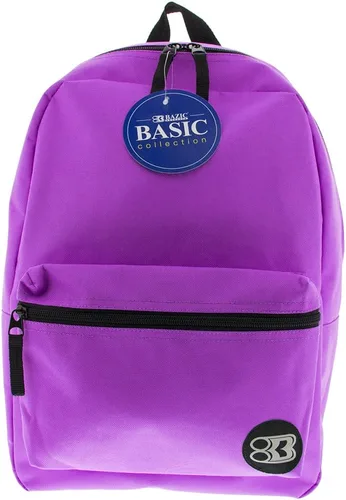 Vista 14 de BAZIC - Mochila escolar de 16 pulgadas, color negro, ligera, con parte