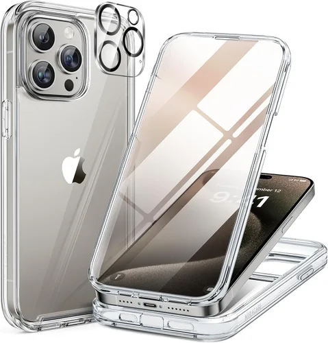 Vista 147 de Miracase - Funda magnética para iPhone 13 Pro Max de 6.7 pulgadas (compatible con MagSafe), transparente, completo, protector de pantalla de vidrio