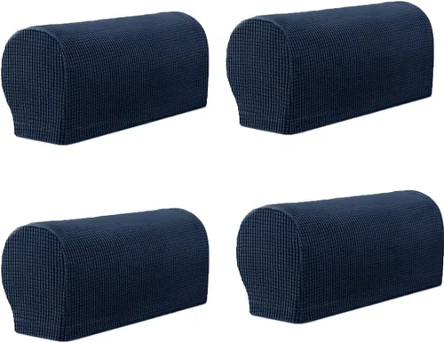 Vista 24 de vctops 4 fundas elásticas para reposabrazos de color sólido, antideslizantes, para sillas, sofá, sillón, fundas para sofá reclinable con pasadores