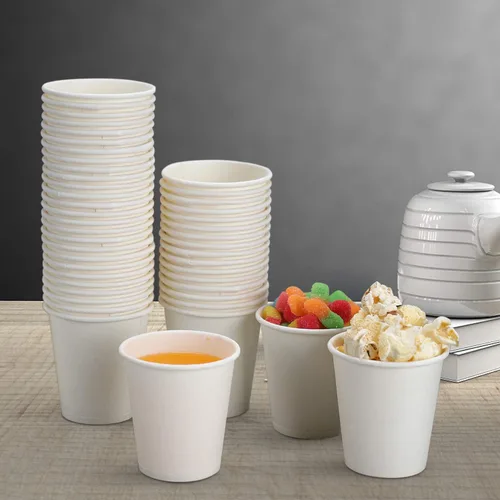 Vista 4 de 【Paquete de 100 vasos de papel de 3 onzas】 vasos de papel de abeto para frío y calor, tazas de enjuague bucal, tazas de papel de baño de 3 onzas