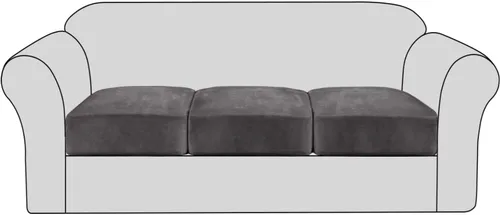 Vista 28 de Fundas de cojín elásticas de terciopelo para sofá, fundas de cojín de felpa suave, protector de muebles, funda de cojín antideslizante con parte