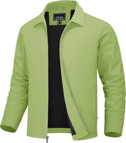Vista 8 de MAGNIVIT Chaquetas ligeras para hombre, cortavientos ligeros, con cremallera completa, elegante, abrigo de golf, negocios, trabajo, vestido casual