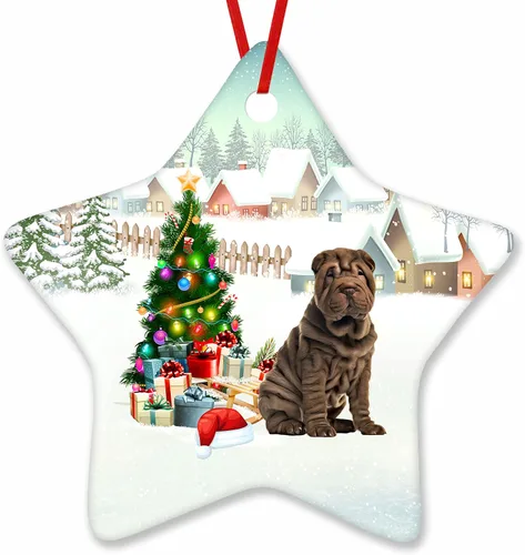 Vista 84 de Prezzy Airedale Terrier - Adorno para decoración de árbol de Navidad, regalos lindos para amantes de los perros, para familiares y amigos, nuevo