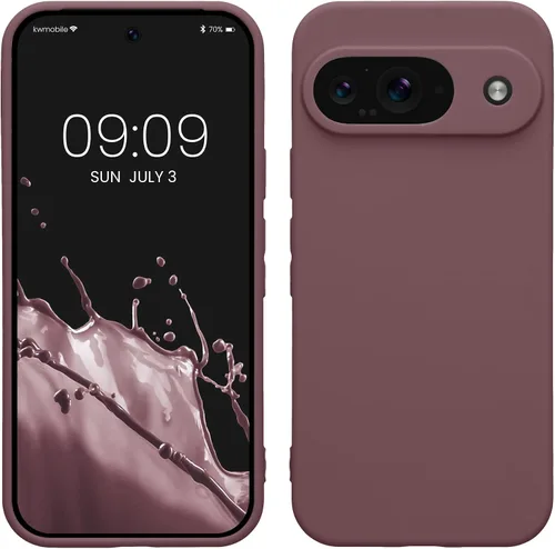 Vista 46 de kwmobile Funda compatible con Google Pixel 9 - Funda protectora delgada de TPU para teléfono - Acabado mate suave - Piedra antigua