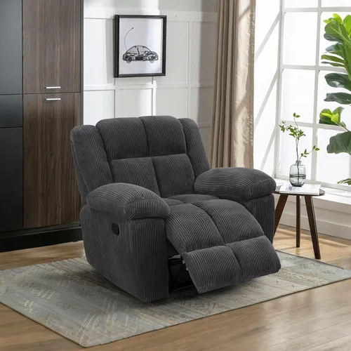 Vista 21 de Juego de sofá reclinable para muebles de sala de estar, juego de sofá y silla reclinable de pana verde, tela manual, sofá reclinable de 3 plazas