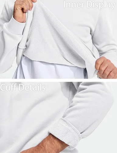 Vista 108 de MAGCOMSEN Sudadera de cuello redondo para hombre de manga larga casual cálida de forro polar