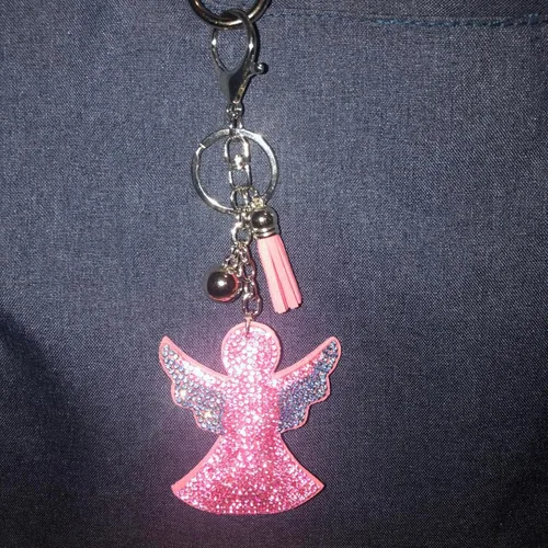 Vista 6 de Popfizzy Llaveros de diamantes de imitación para mujeres y niñas, llaveros de mochila brillantes, dijes para bolso, llavero divertido, regalo genial