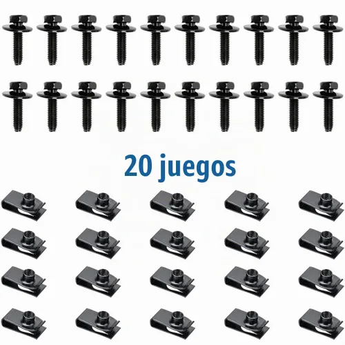 Vista 4 de Surtido de 20 juegos de pernos y tuercas en U M6-1.0